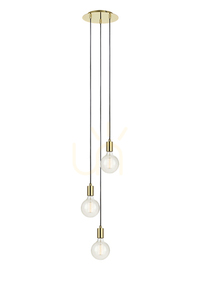 Závesné svietidlo Markslojd SKY 106333 mosadz 3x60W okrúhle small 0