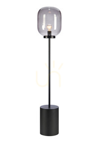 Podlahová lampa Markslojd Brooklyn 108425 čierna dymové sklo 131 cm small 0