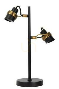 Stolová lampa Lucide Tundran čierna zlatá retro LED GU10 2x5W 45 cm small 1
