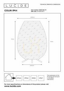 Vonkajšie stojace svietidlo Lucide COLIN LED 80 cm drevo čierne IP44 small 5