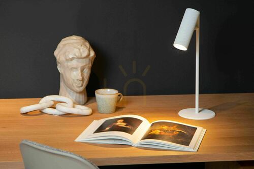 Skontrolujte Stolová lampa Lucide CLUBS, biela, hliníková, GU10 09539/01/31
