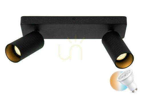 Skontrolujte Plafón Lucide CLUBS čierny LED GU10 2x 40W IP20 09939/02/30