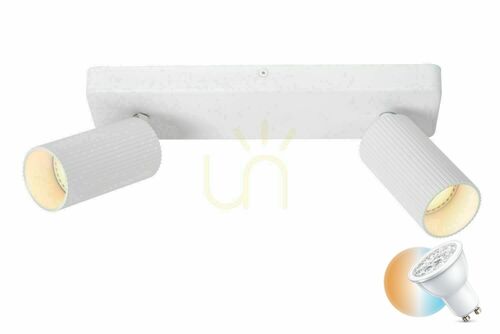 Skontrolujte Plafón Lucide CLUBS biely 2x GU10 LED CCT 09939/02/31