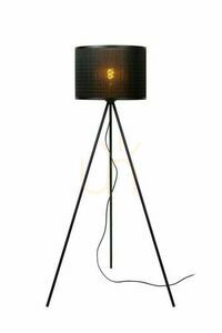 Podlahová lampa Lucide TAGALOG čierna Japandi kov ratan E27 21729/81/30 small 0