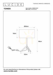 Stolová lampa Lucide TONDO zlatá čierna 30 cm E27 45590/81/02 small 3