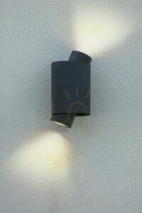 Vonkajšie nástenné svietidlo Lutec CYPRES 6604002118 tmavosivé 2×GU10 IP44 small 2