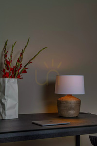 Stolová lampa Lucide AMBALA z morskej trávy s bielym ľanovým tienidlom, 64 cm, E27 10552/81/73 small 3