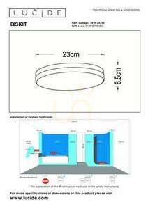 Plafond Lucide Biskit čierny LED 12W IP44 23 cm 79111/24/30 small 4