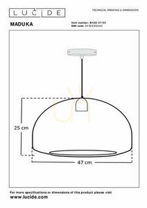 Závesné svietidlo Lucide MADUKA hnedé, morská tráva, E27, 47 cm, 10450/47/43 small 3
