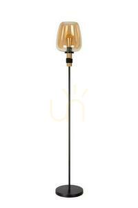 Stojacia lampa Lucide ILONA jantárová/čierna retro sklo/kov E27 45708/01/62 small 1
