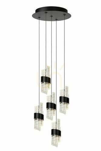 Skontrolujte Závesné svietidlo Lucide KLIGANDE čierne LED 5x7W 30 cm 13496/36/30