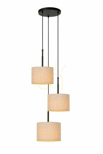 Skontrolujte Závesné svietidlo Lucide MAYA čierne/zlaté 3xE27 Japandi 50 cm 45409/13/38