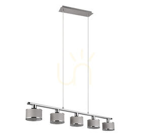 Závesné svietidlo Trio KAPRUN 311600506 chróm a sivá, 92 cm, 5×E14 small 8
