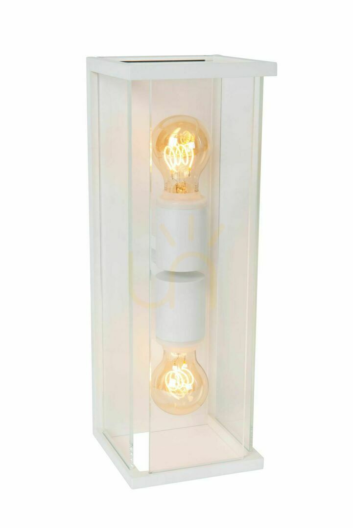Vägglampa utomhus Lucide Claire vit glas E27 IP54 27883/02/31