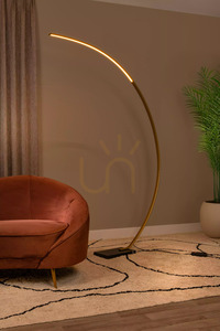 Oblúková LED stojacia lampa Lucide CURVE, matná zlatá a čierny mramor, 192 cm, 44700/11/02 small 4