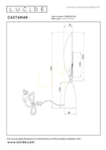 Stolová lampa Lucide CASTAMAR taupe LED 8 W 2100 K 40 cm 34552/03/41 small 5