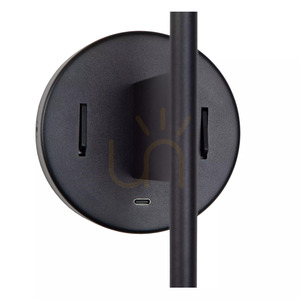 Nástenné svietidlo Lucide MAGIC čierne s ľanovým tienidlom, E27 + LED 3 W, USB-C 68211/82/30 small 7