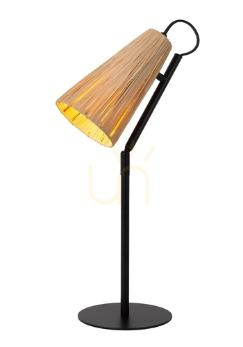 Skontrolujte Stolová lampa Lucide BENSEN ratan drevo čierna Japandi E27