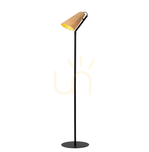 Skontrolujte Podlahová lampa Lucide BENSEN ratan drevo čierna Japandi E27 152 cm