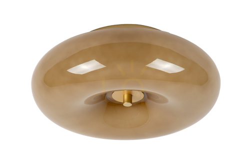 Skontrolujte Stropné svietidlo Lucide SENTINO Ø 30 cm 3xG9, sklo taupe, mosadzný akcent, retro 10125/30/41