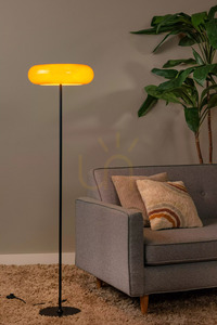 Stojacia lampa Lucide Sentino oranžová s čiernou základňou 3×G9 150 cm 10725/01/53 small 1