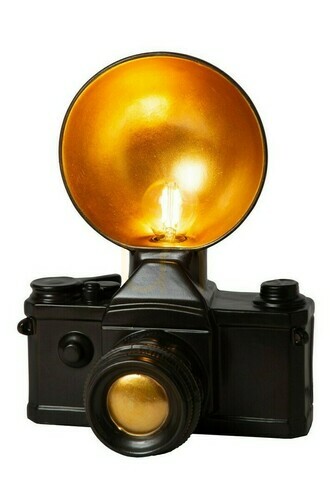 Skontrolujte Stolová lampa Lucide Extravaganza Camera čierna retro E14