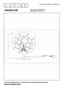 Stolová lampa Lucide Hannelore zlatá kovová E27 29,2 cm small 1