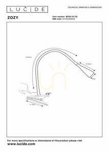 Stolná lampa Lucide ZOZY čierna LED 3 W stmievateľná touch 18256/03/30 small 8