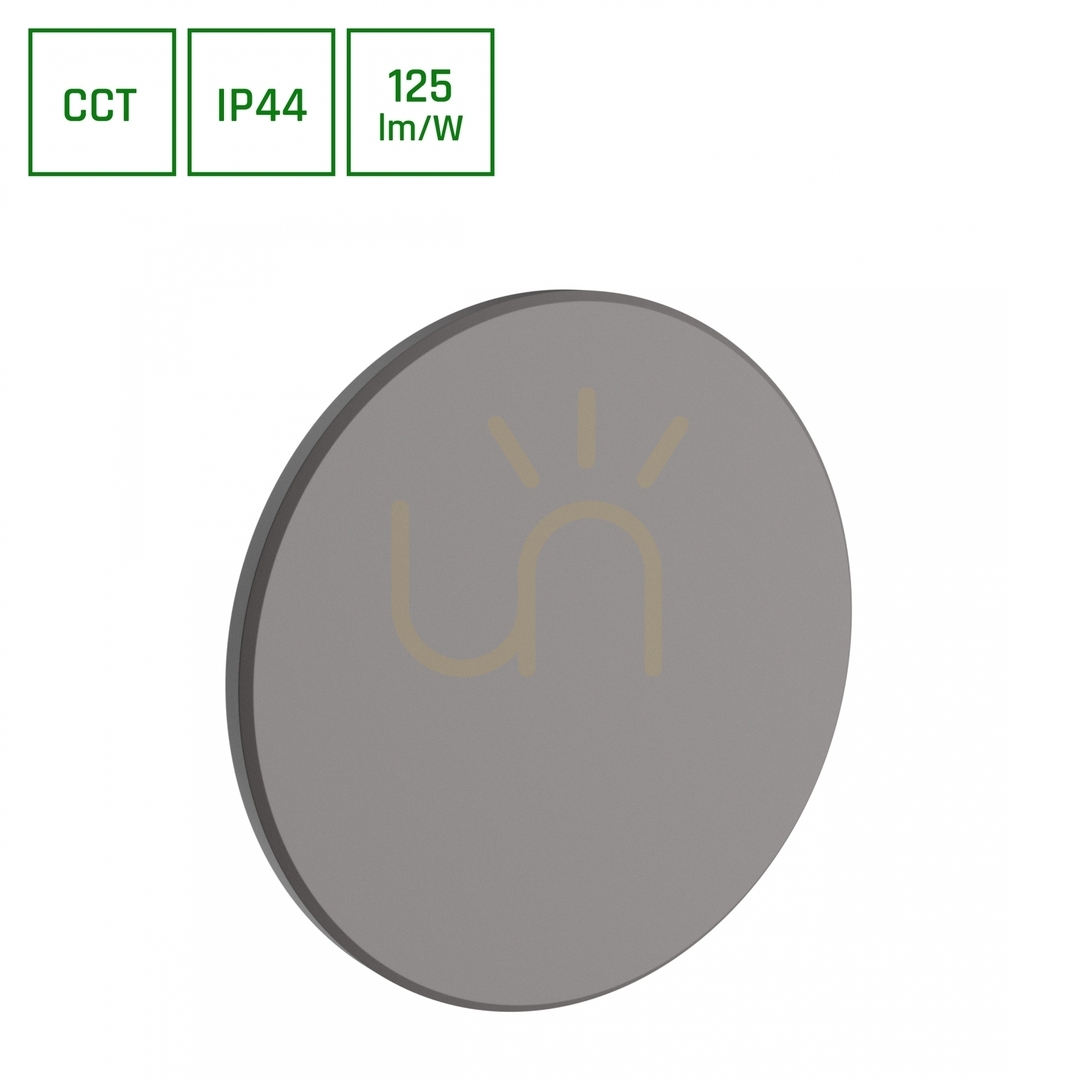 Skontrolujte Piatta 12 W Cct 230 V Ip44 180x47 mm sivá okrúhla fasáda. Piatta 12 W Cct 230 V Ip44 180x47 mm sivá okrúhla fasáda.