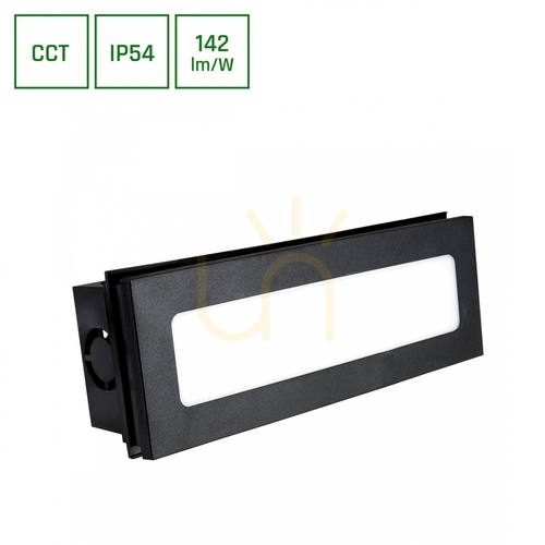 Skontrolujte Encanta 6 W Cct 230 V Ip54 230x84x52 mm čierna fasáda na zapustenie.