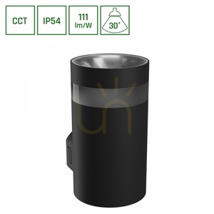 Torre Ring 9 W Cct 230 V Ip54 99x78x156 Mm Black Round Facade Unidirectional. small 0