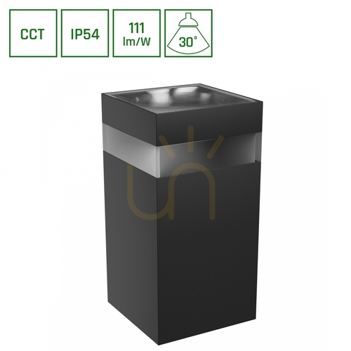 Skontrolujte Torre Ring 9 W Cct 230 V Ip54 99x78x156 Mm Black Square Facade One Directional.