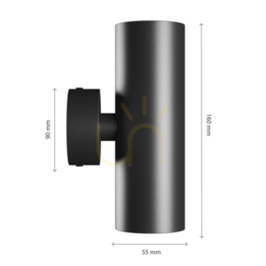 Squalla Variosa Tubo 2 Xgu10 Nástenné svietidlo 230 V Ip20 55 X160 X90 mm čierne okrúhle. small 4