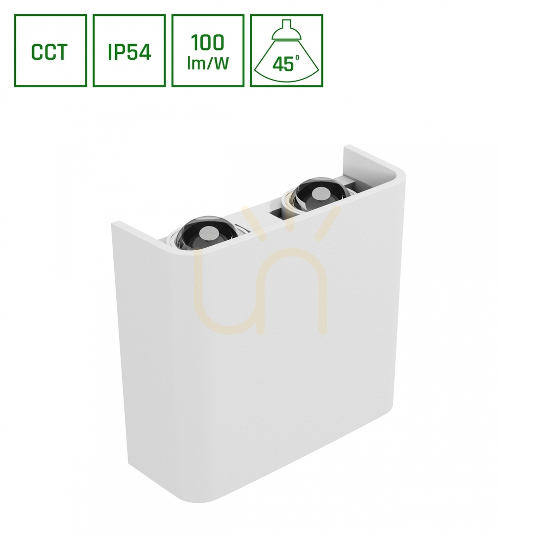 Šou Lunarix 2 Nástenné svietidlo 4 W Cct 230 V Ip54 Ra90 110 X110 X40 mm Biele svetlá hore/dole Lunarix 2 Nástenné svietidlo 4 W Cct 230 V Ip54 Ra90 110 X110 X40 mm Biele svetlá hore/dole