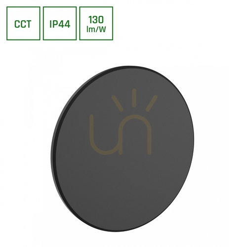 Skontrolujte Piatta 18 W Cct 230 V Ip44 250x47 mm čierna okrúhla fasáda.