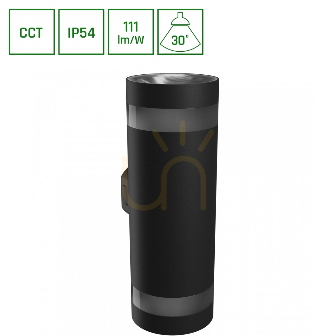 vyhliadka Torre Ring 18 W Cct 230 V Ip54 99x78x240 Mm čierna okrúhla fasáda obojsmerná. Torre Ring 18 W Cct 230 V Ip54 99x78x240 Mm čierna okrúhla fasáda obojsmerná.