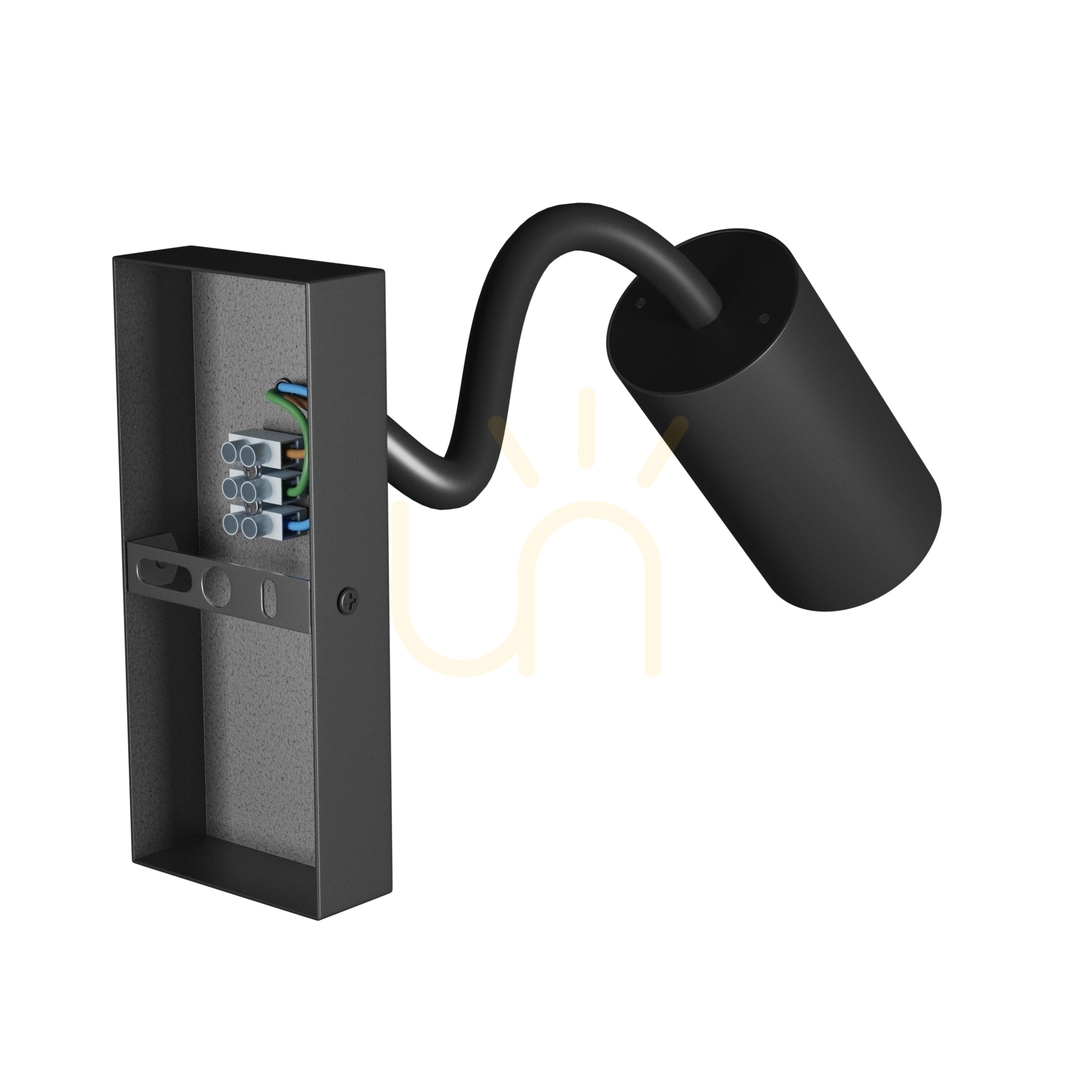 Displej Squalla Variosa Flexi Switch Gu10 nástenné svietidlo 230 V Ip20 55x100x410 mm čierne okrúhle. Squalla Variosa Flexi Switch Gu10 nástenné svietidlo 230 V Ip20 55x100x410 mm čierne okrúhle.