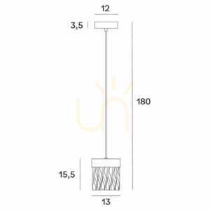 Závesné svietidlo Max Light Vetro P0574D čierna kartáčovaná 13 cm small 3