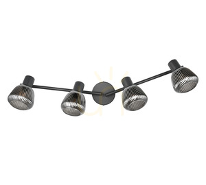 Stropné svietidlo TRIO TARIFA 862800432 – 4×E14, matná čierna a chrómované sklo small 7