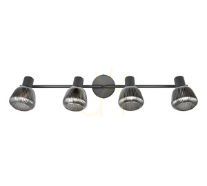 Stropné svietidlo TRIO TARIFA 862800432 – 4×E14, matná čierna a chrómované sklo small 8