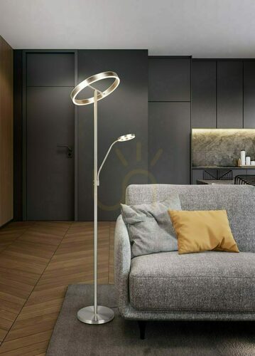 Skontrolujte Stojaca LED lampa so svetlom na čítanie TRIO WILLIS 449510207, matný nikel