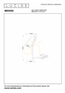 Stolová lampa Lucide BENSEN šedá Japandi E27 55/81/36 small 5