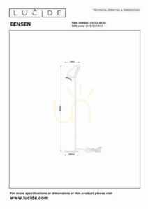 Stojacia lampa Lucide BENSEN sivá plsť kov Japandi 152 cm 05753/81/36 small 4