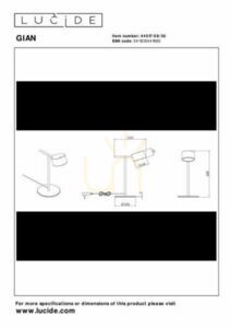Stolová lampa Lucide GIAN čierna LED 9W stmievateľná 44517/08/30 small 5