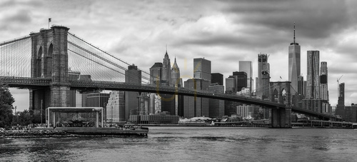 Skontrolujte Nástenná maľba New York, Brooklynský most, čiernobiela