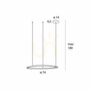 Závesné svietidlo Max Light Cayenne P0606D brúsená meď 74 cm LED 37W small 2
