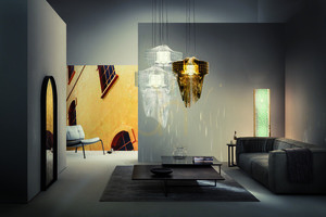 Malé závesné svietidlo Slamp Aria Gold small 1