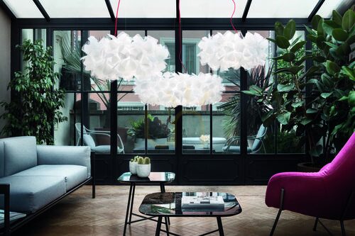 Skontrolujte Závesné svietidlo Slamp Clizia 130 Mama Non Mama White Red Wire Pendant Lamp.