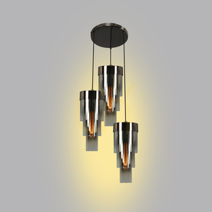 GRANS Trojitá okrúhla závesná lampa s tromi valcovými tienidlami Aviano small 2