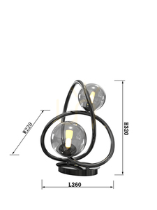Stolná lampa Aviano NANCY 8014-205, čierny chróm, dymové tienidlo Ø 26 cm, 2 × G9, 780 lm, 3000 K, žiarovky súčasťou small 2